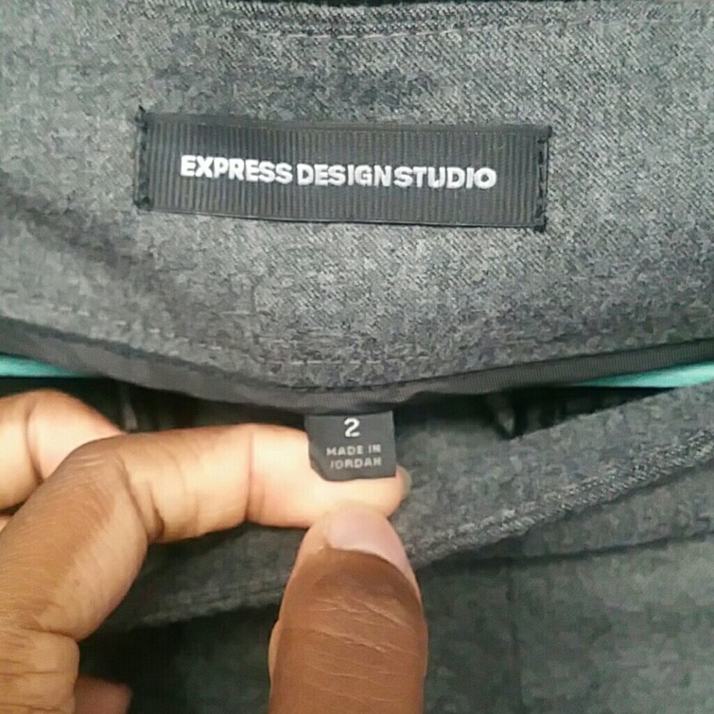 Express Button Front, Cuffed Capri Pants - image 3